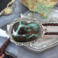 Sterling Silver Southwestern Style Oval Large Blackjack Turquoise Bolo Tie For Men