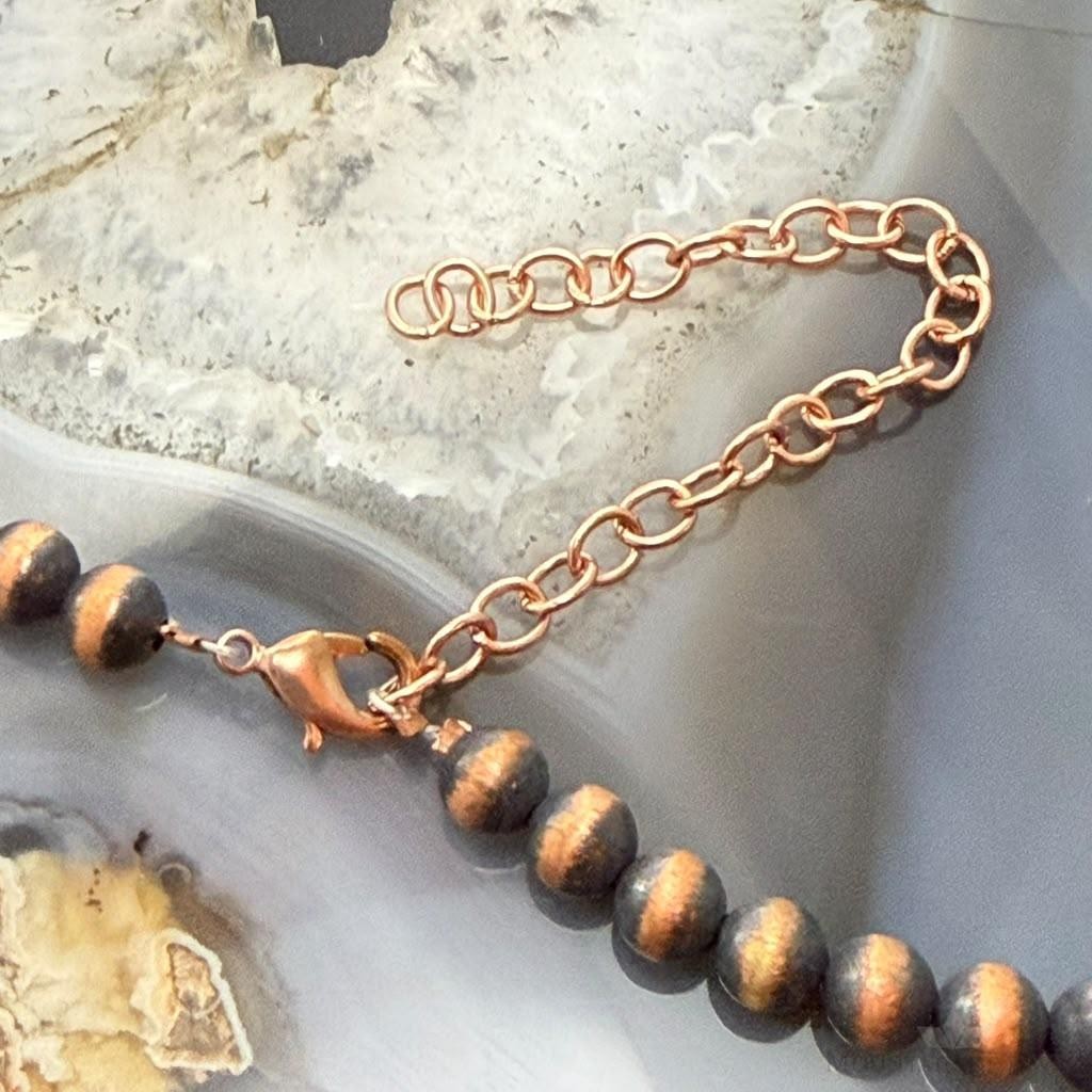 Copper Navajo Pearl Beads 6 mm Length 16"-20" Necklace  For Women
