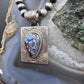 Native American Sterling Silver Teardrop Golden Hill Turquoise Decorated Pendant #1