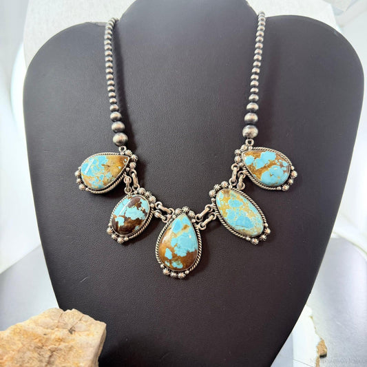 Sterling Silver Southwestern Style Royston Turquoise Necklace For Women