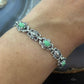 Carolyn Pollack Sterling Silver 7 Oval Variscite Decorated Link Bracelet For Women