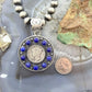 Genuine 1941 90% Silver Mercury Dime Coin w/Lapis Decorated Unisex Pendant