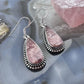 Sterling Southwestern Style Teardrop Rhodochrosite Dangle Earrings For Women
