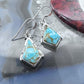 Native American Sterling Silver Kite Matrix Kingman Turquoise Dangle Earrings For Women