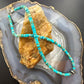 Sterling Silver Turquoise and Navajo Pearl Beads 17" Necklace For Women