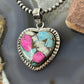 Sterling Silver Southwestern Style Cotton Candy Heart Pendant For Women #4