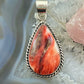Native American Sterling Silver Teardrop Spiny Oyster Unisex Pendant