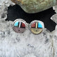 Ola Eriacho Sterling Silver Multistone Inlay Sunface Stud Earrings For Women #5