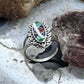 Carolyn Pollack Sterling Silver Elongated Oval Multistone Chip Inlay Ring For Women