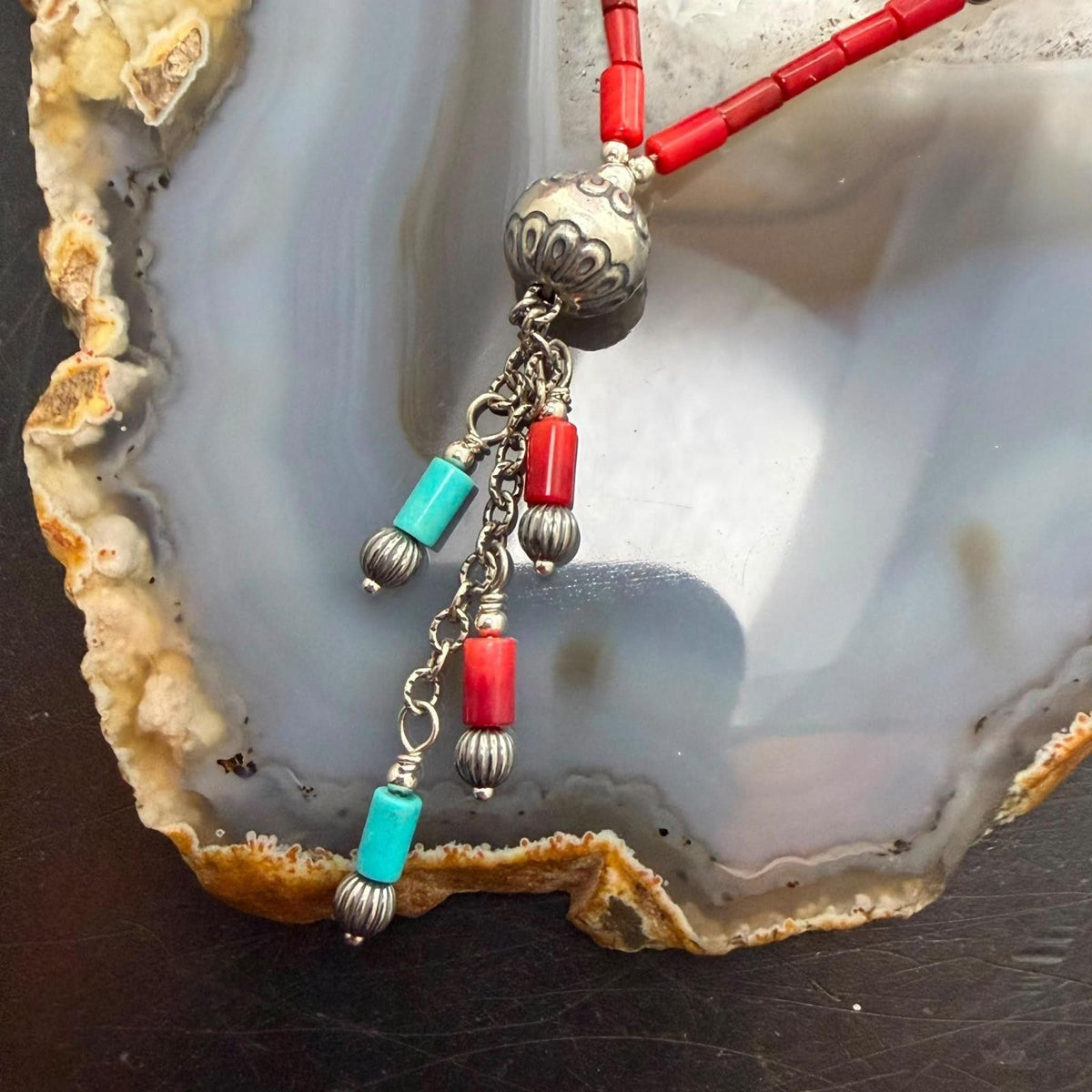 Carolyn Pollack Sterling Silver Coral Beads 21" Necklace For Women