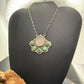 Sterling Silver Southwestern Style 1944 Mercury Dime & Sonora Gold Turquoise Necklace For Women