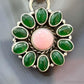 Native American Sterling Silver Pink Conch &Chalcedony Cluster Pendant For Women