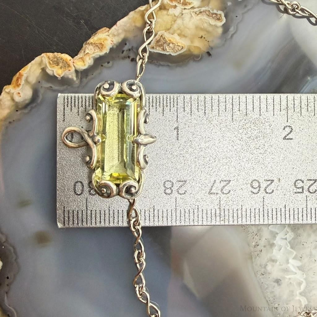 Carolyn Pollack Sterling Silver Faceted Lemon Quartz Pendant Necklace For Women