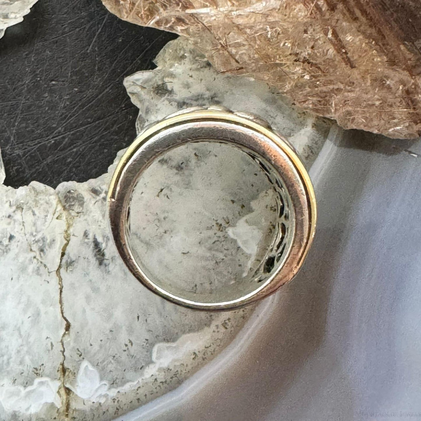 Charles Krypell Vintage Sterling Silver & 18K Gold Fashion Dome Ring Size 7 For Women