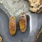 Sterling Silver Oval Plum Moss Agate Slab Dangle Earrings For Women #517