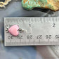 Native American Sterling Silver Pink Conch Decorated Heart Dangle Earrings For Women