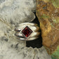 Carolyn Pollack Sterling Silver Faceted Garnet Decorated Ring For Women