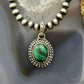 Sterling Silver Southwestern Style Oval Malachite Decorated Charm/Pendant For Women