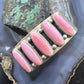 Native Americn Sterling Silver Elongated Pink Conch Single Row Bracelet For Women