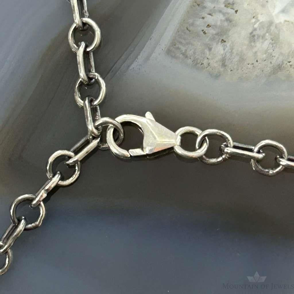 Sterling Silver Southwestern Style Mohave Turquoise Lariat 18"-20" Necklace For Women