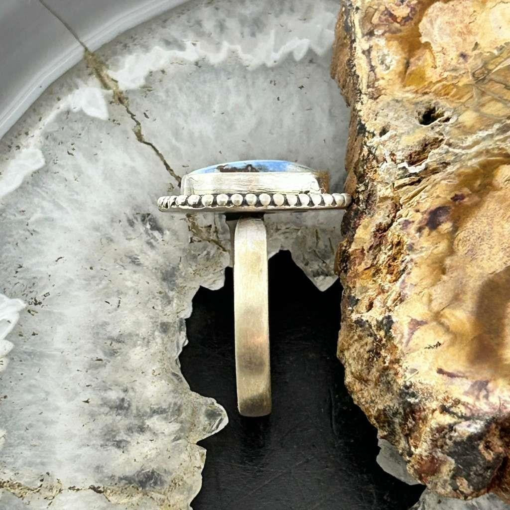 Sterling Silver Southwestern Style Golden Hill Turquoise Adjustable Ring For Women #13