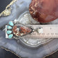 Sterling Silver Southwestern Style Large Red Creek & Mohave Turquoise Pendant For Women