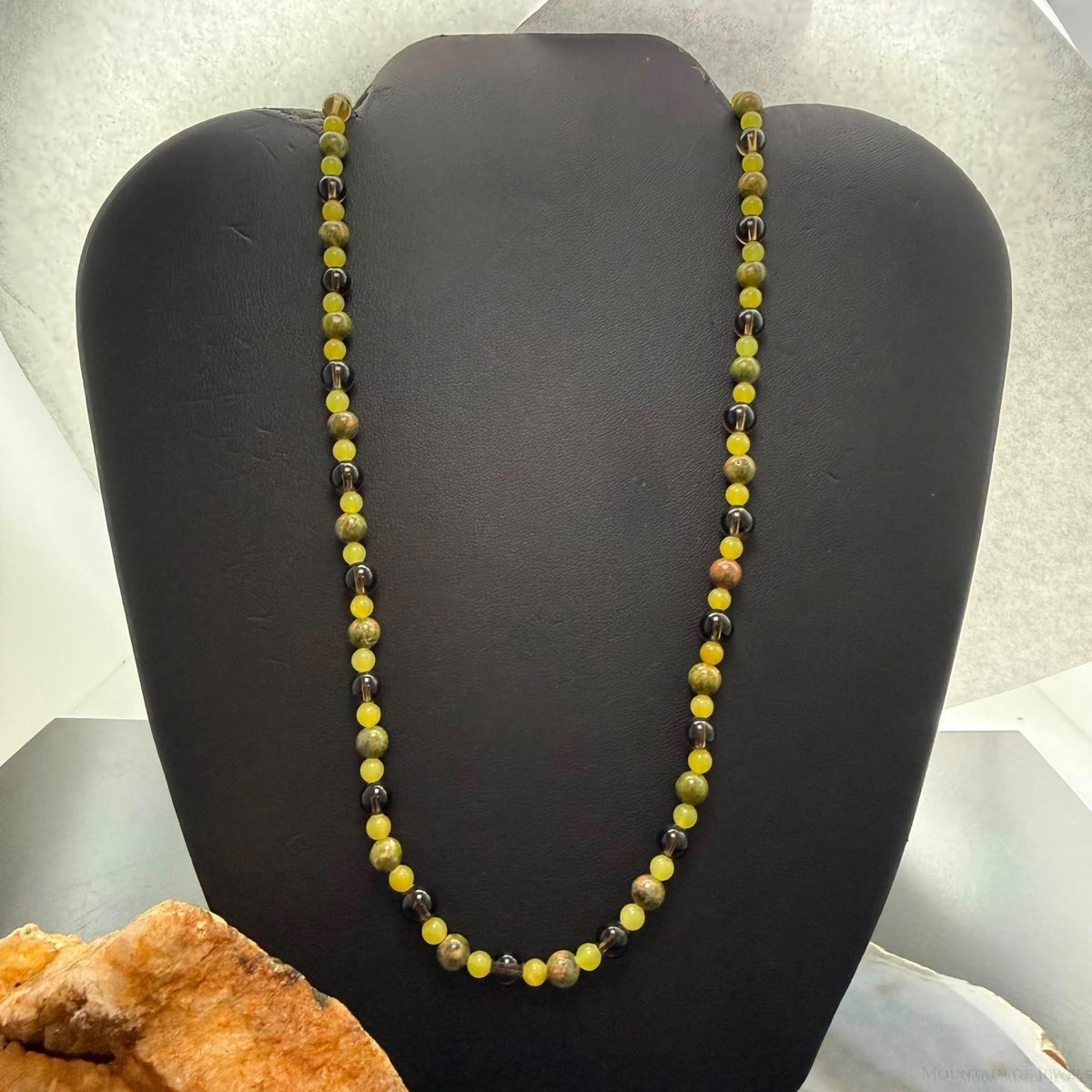 Carolyn Pollack Sterling Silver Smoky Quartz,Serpentine,Prehnite 24" Necklace For Women