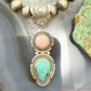 Sterling Silver Southwestern Style Pink Conch & Turquoise Pendant For Women #2
