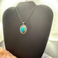 Paz Israel Sterling Silver Oval Turquoise Decorated Pendant w/Necklace For Women