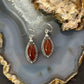 Sterling Silver Southwestern Style Marquise Carnelian Dangle Earrings For Women