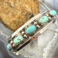Vintage Native American Silver 5 Oval Turquoise Single Row Bracelet For Women