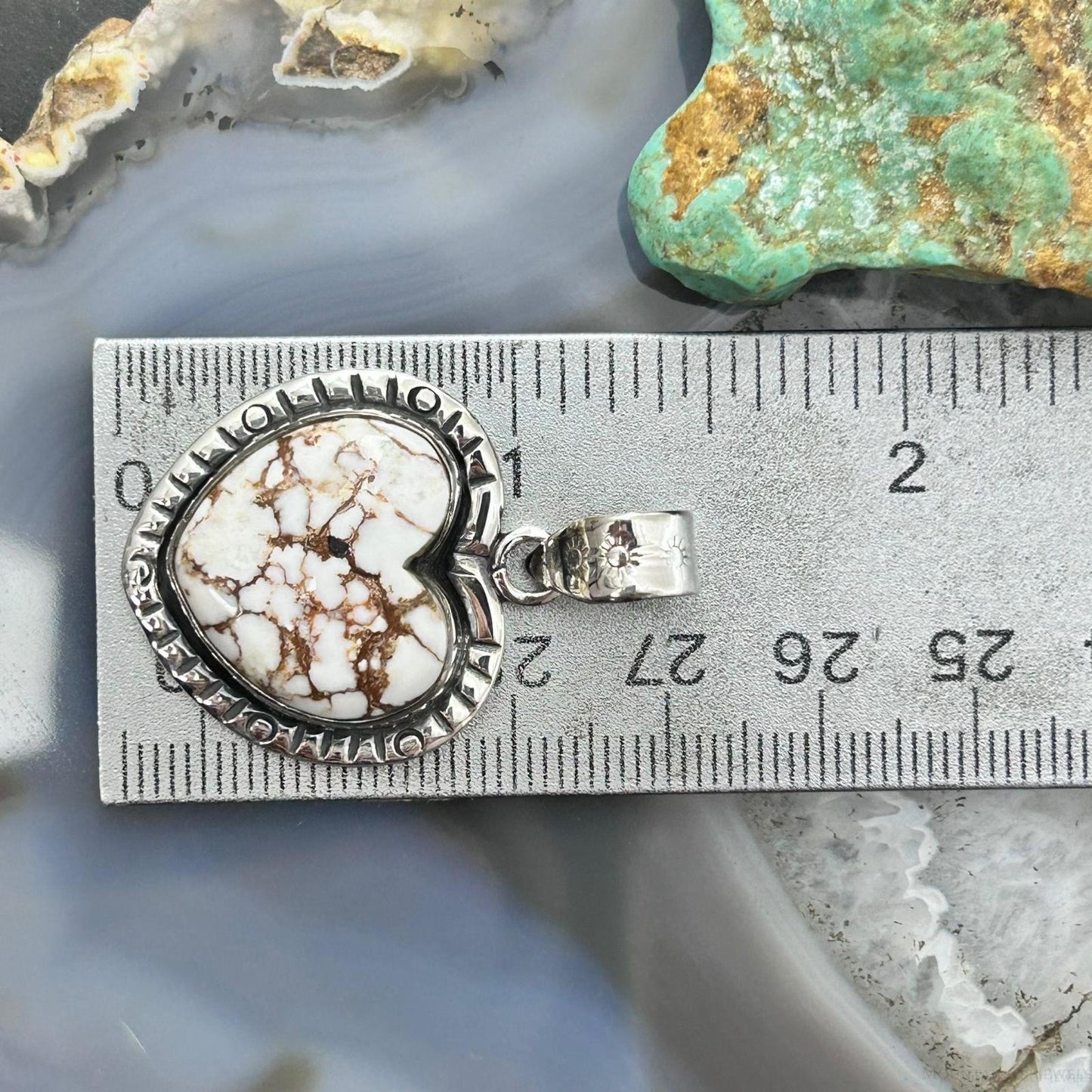 Sterling Silver Southwestern Style Wild Horse Decorated Heart Pendant For Women #2