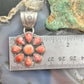 Native American Sterling Silver Orange Spiny Oyster Cluster Pendant For Women