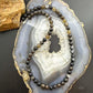 Sterling Silver Southwestern Style 8mm Smoky Onyx Beads 20" Necklace For Women