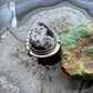 Sterling Silver Southwestern Style Large Teardrop Dendrite Agate Ring Size 8.25 For Women