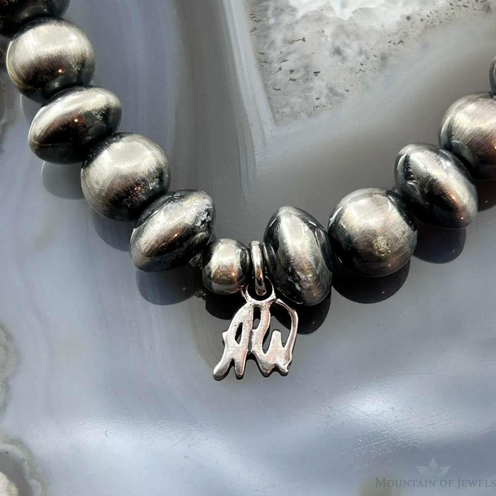 Carolyn Pollack Sterling Silver Navajo Pearl Style Beads Stretch Bracelet For Women
