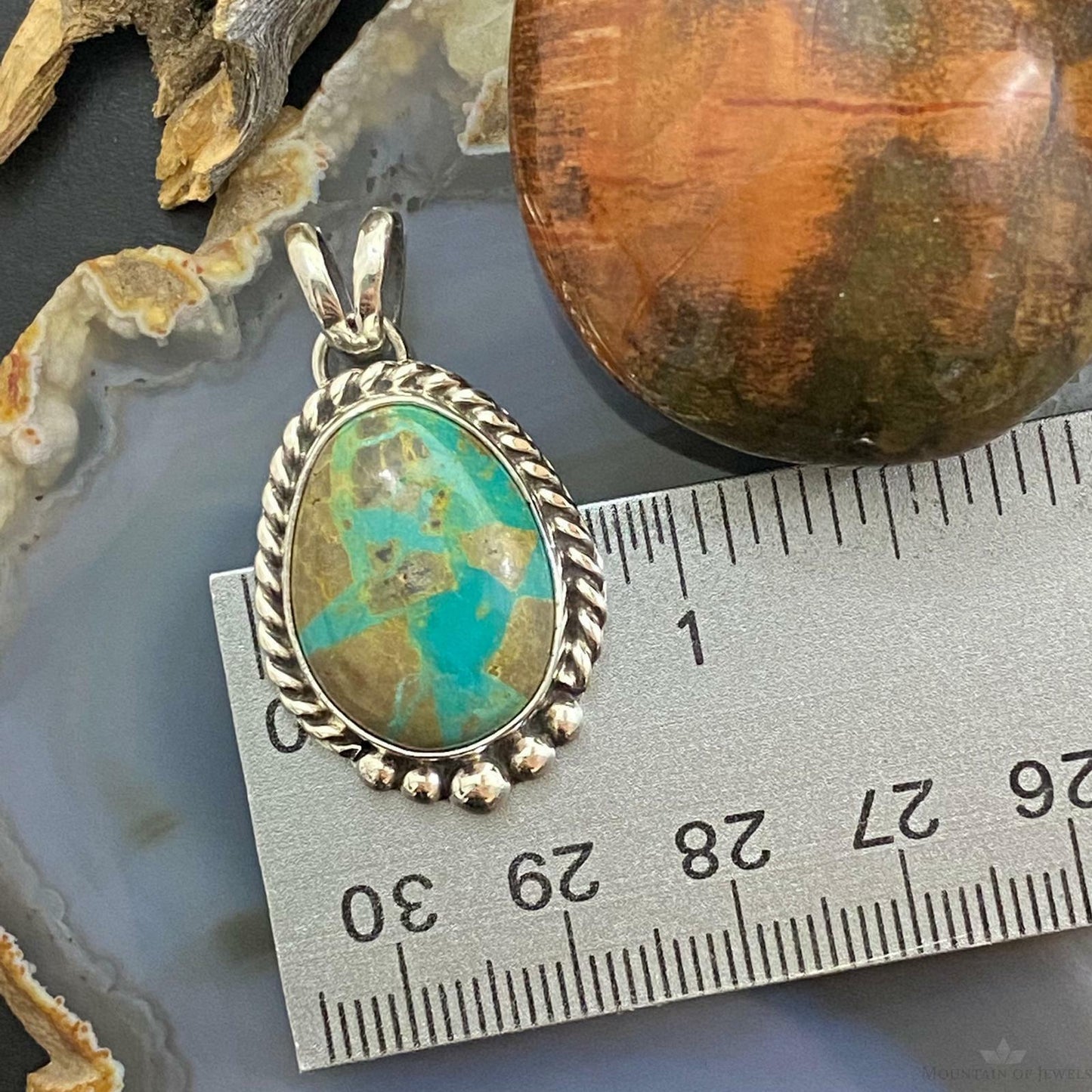 Monica Silversmith Native American Sterling Silver Turquoise Unisex Pendant