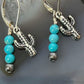 Carolyn Pollack Sterling Silver Turquoise Beads & Cactus Charm Dangle Earrings For Women