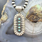 Sterling Silver Southwestern Style Turquoise &Silver Teardrop Cluster Pendant For Women
