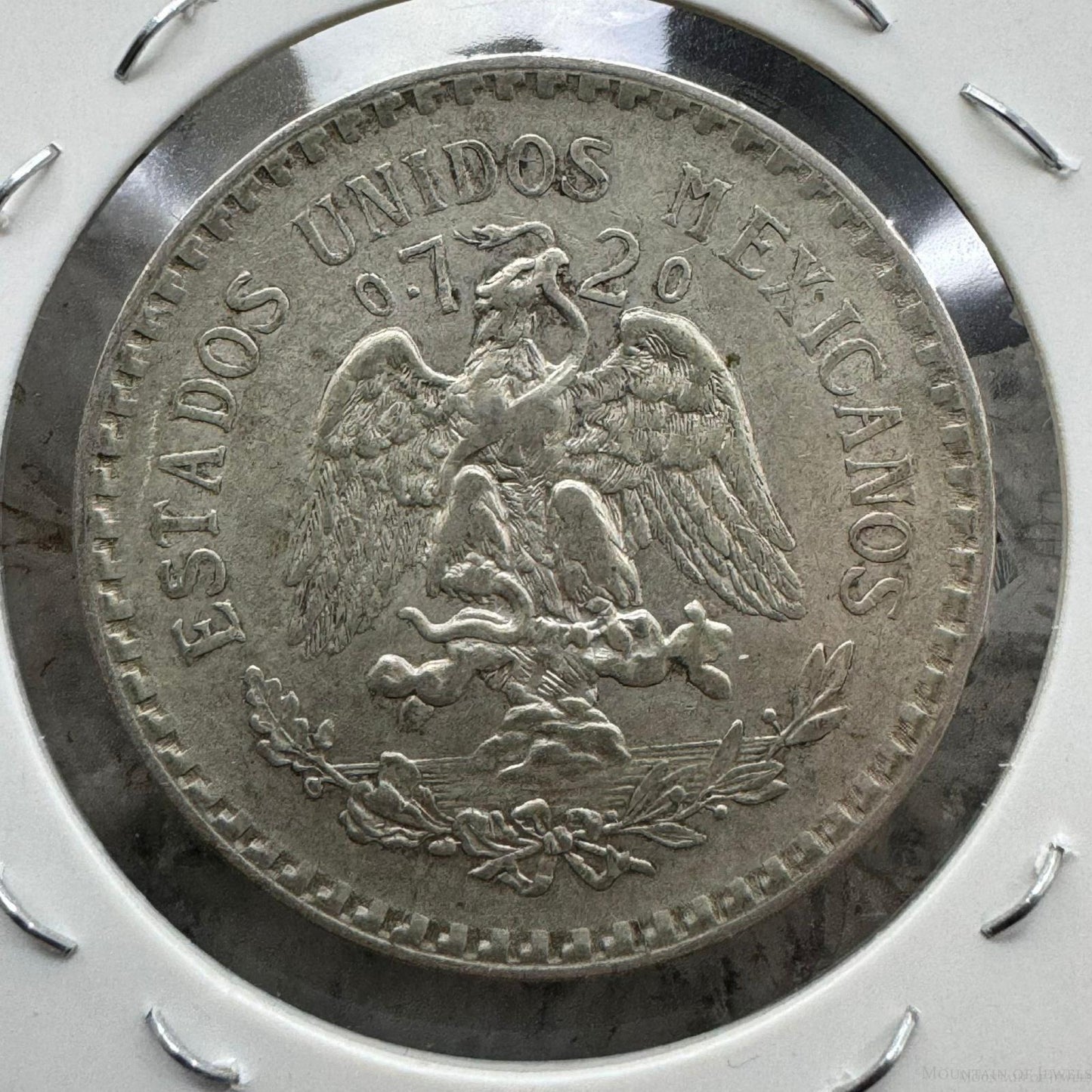 1924 Mexico 1 Pesos 16.66 gr 72% Silver Coin VG-F #52624-12L