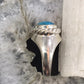 Carolyn Pollack Sterling Silver Horizontally Mounted Oval Turquoise Ring Size 10 For Women