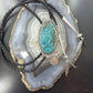 Sterling Silver Southwestern Style Large Oval Chrysocolla Bolo Tie For Men