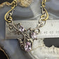 Carolyn Pollack Sterling Silver & Brass Faceted Amethyst 19.5" Swirl Decorated Necklace For Women