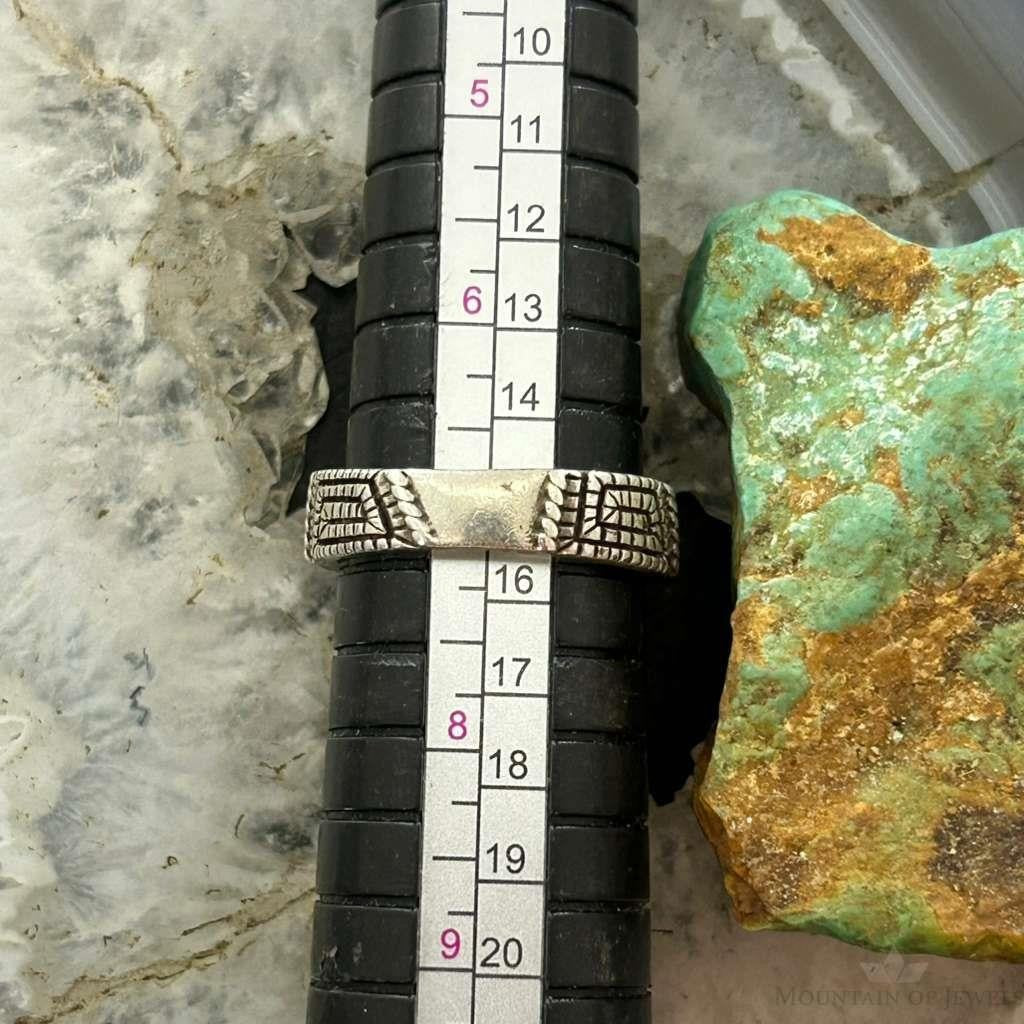 Elgin Tom Vintage Native American Sterling Silver Basket Weave Design Ring Size 7 For Women