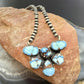 Sterling Silver Southwestern Style Golden Hill Turquoise Cluster 23" Lariat For Women