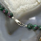 Sterling Silver 8mm Ruby Zoisite Beads 18" Necklace For Women