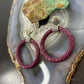 Carolyn Pollack Sterling Silver Purple Braided Leather Hoop Earrings For Women