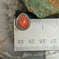 Sterling Silver Southwestern Style Teardrop Orange Spiny Oyster Stud Earrings For Women