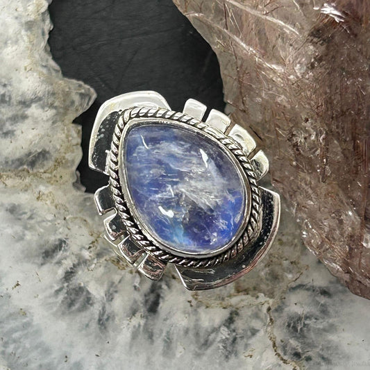 Sterling Silver Southwestern Style Teardrop Purple Rain Ring Size 8.5 For Women