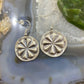Sterling Silver Floral Repousse Dangle Earrings For Women